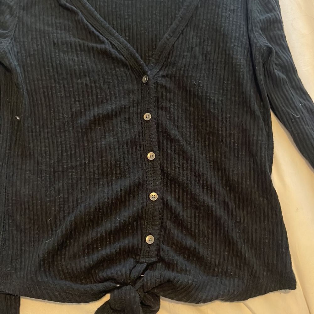 A&F Button Down/Tie Front Sweater Size S - image 3